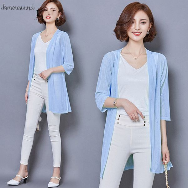 

v шея блуза 2019 кимоно кардиган boho пляж рубашка женщины пальто рубашка плюс размер леди шифон блузка солнцезащитного одежда blusas, White