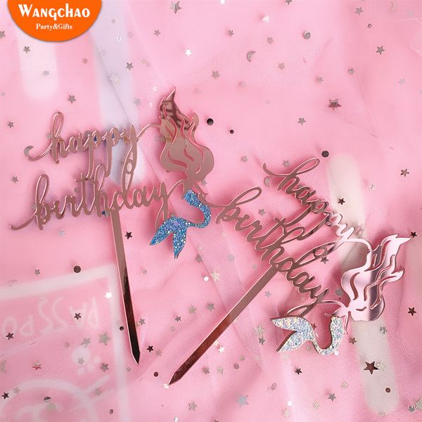 

charming acrylic mermaid happy birthday cake er little mermaid party supplies beautiful diy cartoon cake decorating