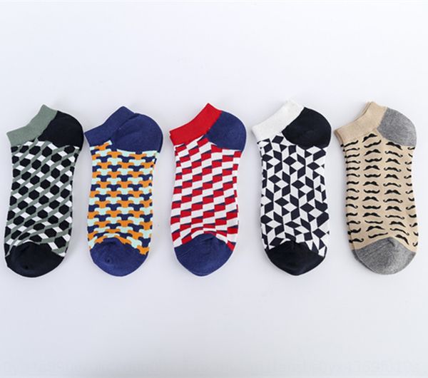 

summer boat and beard geometry series men's boat men's socks casual socks, Pink;yellow