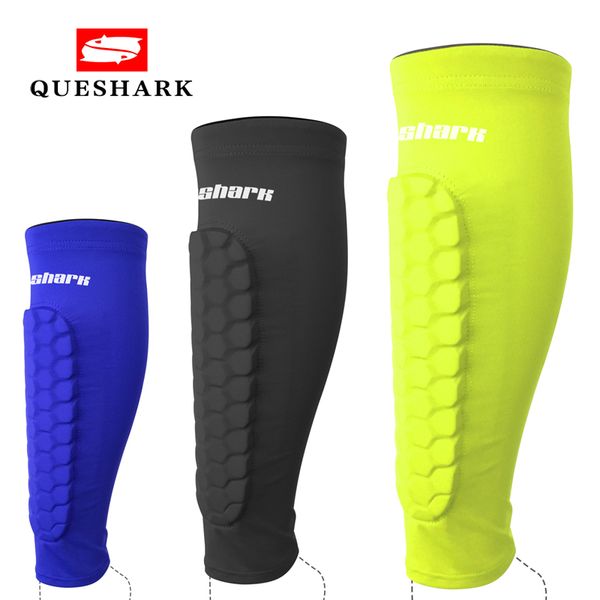 

1pc football shin guards protector soccer honeycomb anti-crash leg calf compression sleeves cycling running shin guards, Black;yellow