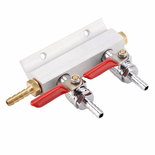 

2 way beer brewing gas manifold co2 distributor splitter beer integrated check valves homebrew beer making brewing tool other bar products