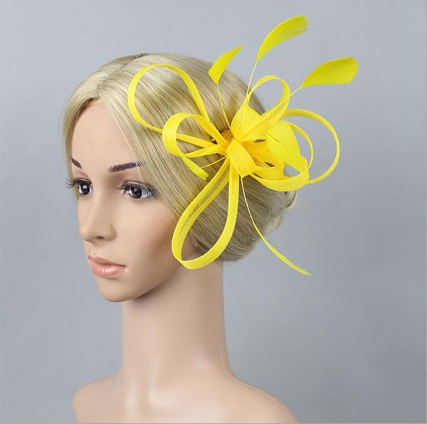 

korean fashion headdress hairdress bride net yarn feather headdress party, Silver