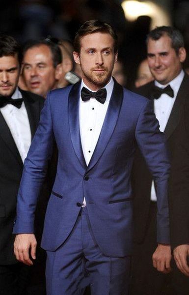

new custom made men suits with pants one botton royal blue groomsman groom tuxedos man suit men wedding suits slim fit 668, Black;gray