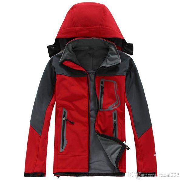 

18 открытых зимних мужской толстовки softshell куртка мода apex bionic ветрозащитной водонепроницаемое тепловая для походной палаточных лыж, Black;brown