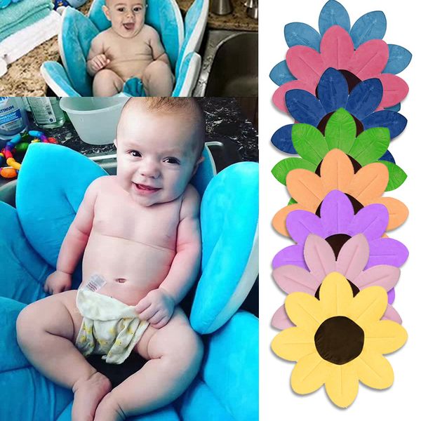 

smartlife 80cm new baby bathtub foldable newborn baby supplies flowers shape bath soft mat blanket lovely bathtub for bath