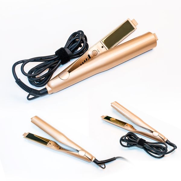 2 In 1 Gold Twist Flat Iron Hair Curling Irons Styling Fast