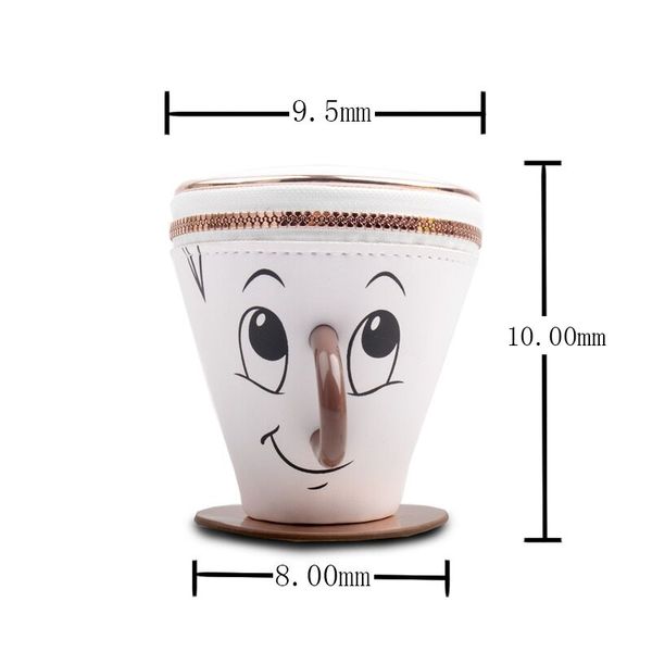 Designer-Nuovo portamonete creativo a forma di tazza di cartone animato Portamonete PU Mini Portamonete Uomo Donna Cerniera aperta Portamonete Portamonete Portachiavi