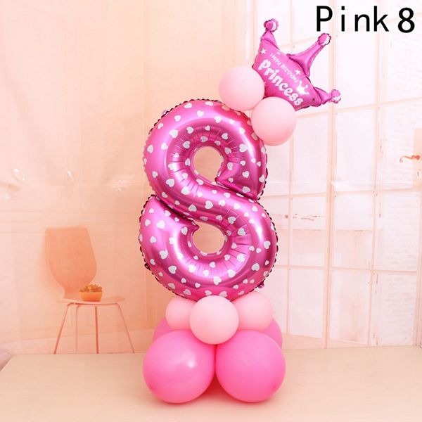 

1set 2019 32inch 1 2 3 4 5 6 7 8 9 blue pink number foil balloons digital helium ballon wedding decoration birthday party balloon