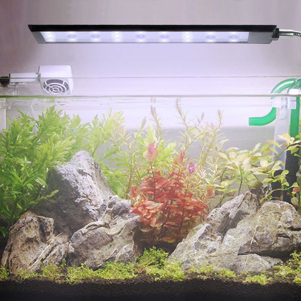 

abedoe bright clip-on led aquarium lighting clamp on fish tank light with white blue for aquatic plants saltwater reef tanks