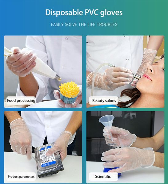 

100pcs disposable gloves garden bbq pe plastic disposable gloves multifunction restaurant kitchen hand protection tool ing