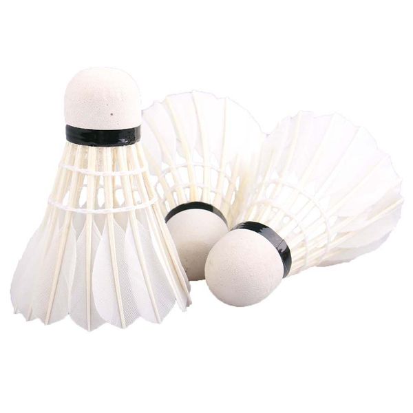 

12 pcs/lot feather badminton shuttlecocks badminton shuttlecock birdies balls white accessories