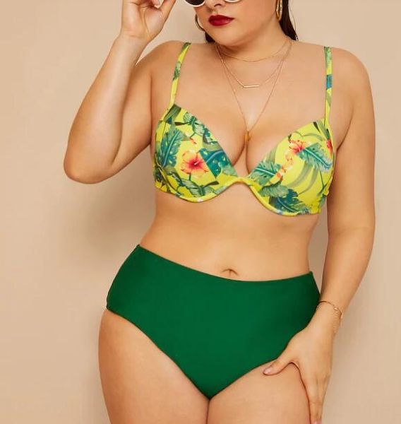 

2020 plus fat large size split swimsuit bikini bikini swimsuit steel holder gather sexy, White;black