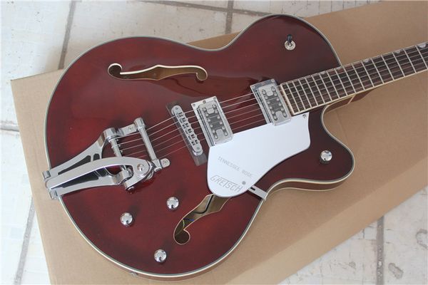 

New arrival red half hollow guitar rock tremolo guitar hipping