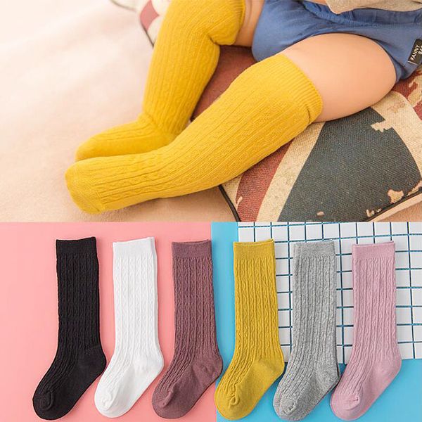 

baby socks cotton glitter solid color baby girl socks boy newborn toddler infant knee high socks, Pink;yellow
