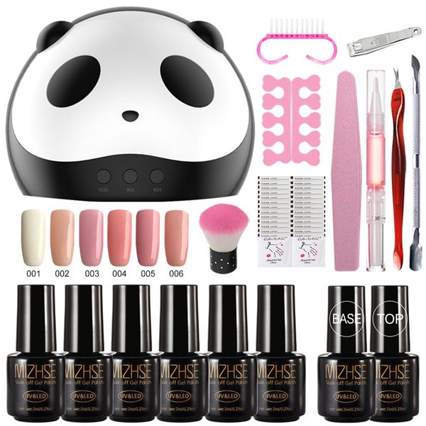 

mizhse 18pcs/lot diy nail art practice nail gel tools set manicure 36w led lamp dryer pro uv lamp gel polish set