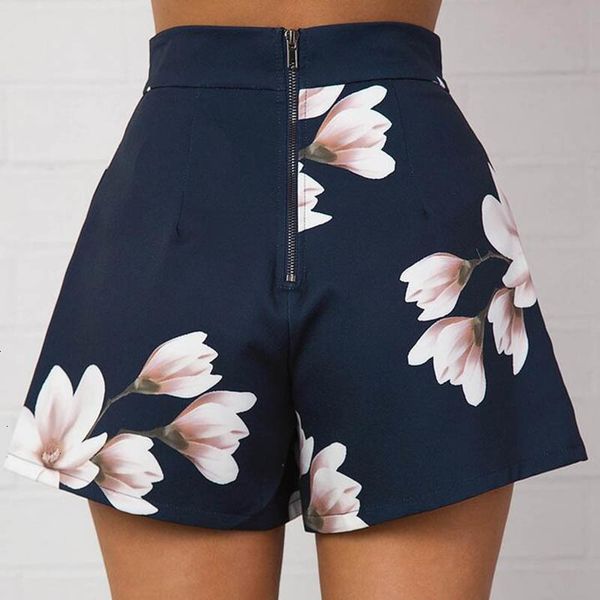 

женщины шорты для женщин лето новых женщин сексуальных шорт высокой талия сжатых цветы печать девушка повседневного wide leg short брюки, White;black