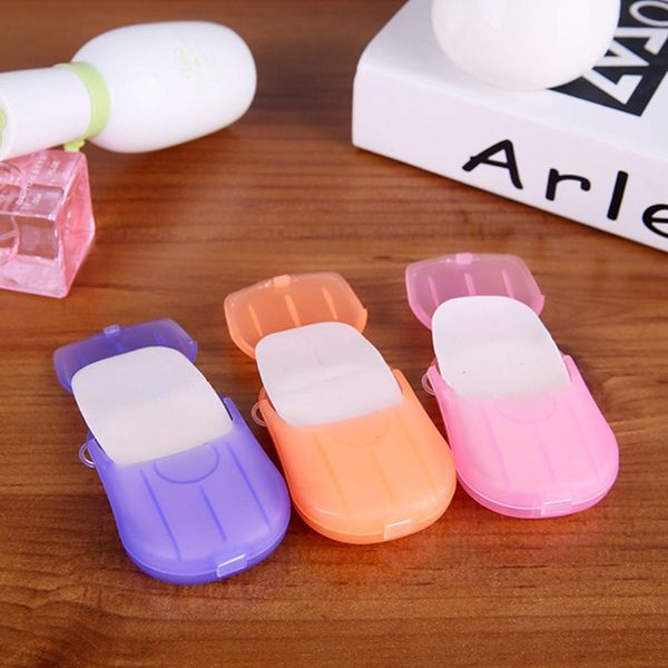 

portative 20pcs convenient mini soap storage boxs slice washing hand travel mini soap box slice sheets foaming box paper