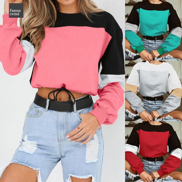 

новые женщины осень up вскользь толстовка с коротким рукавом для женщин sexy harujuku лоскутных модных кружев рождества сыпучей толстовки, Black