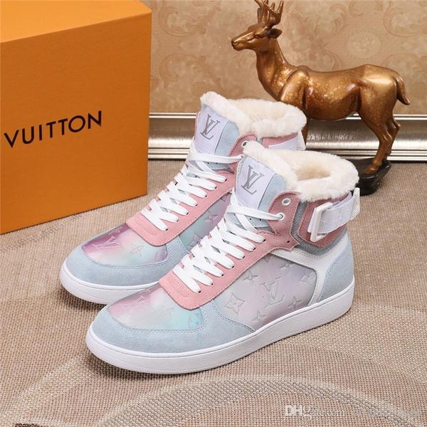 

8 louis vuitton gucci luxury men women casual leather walking sports trainer sneaker running shoes to box 01, Black