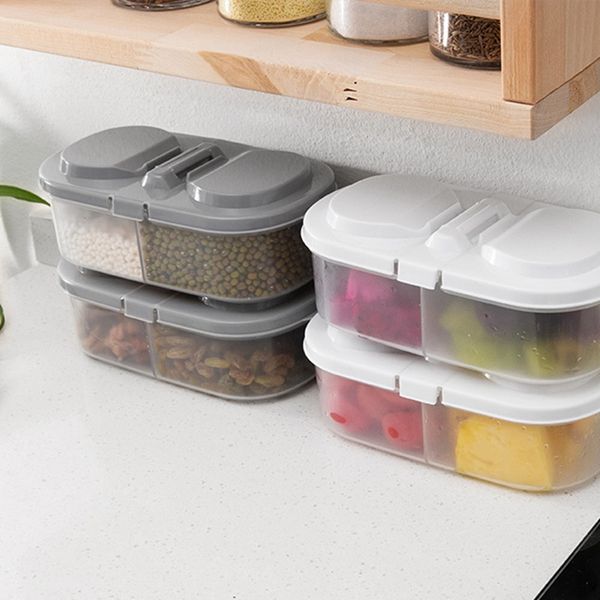

double grids kitchen storage box sealing food preservation fresh pot container