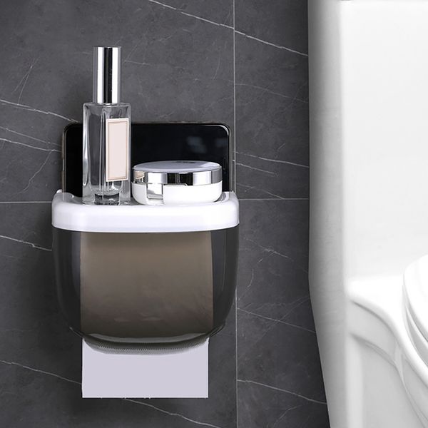 

New Bathroom Waterproof Toilet Paper Holder 1PC Mobile Phone Storage Shelf Wall Mounted Rack Paper Holder F26#35