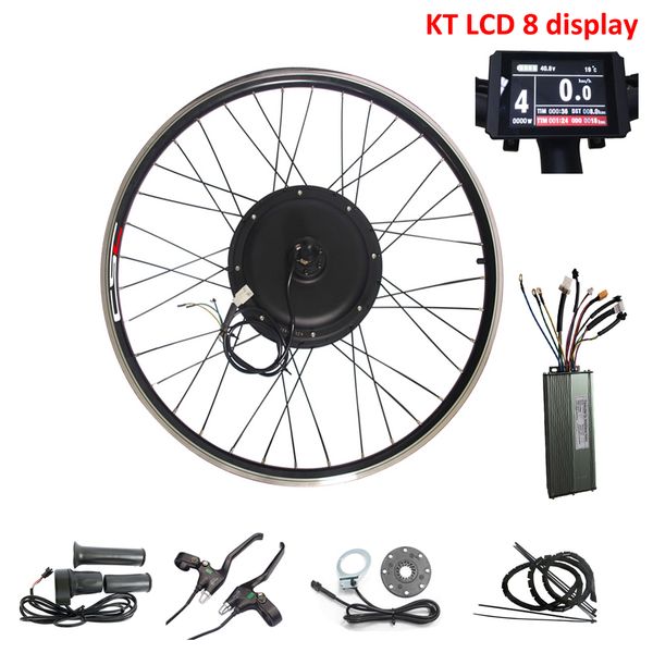 

csc 20-29 inch electric bicycle ebike conversion kit 48v 500w brushless gearless hub motor wheel kit ebicycle with kt lcd 8 display