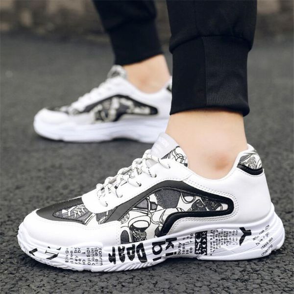 

2019 spring new men shoes lac-up men casual sport shoes lightweight comfortable breathable walking sneakers feminino zapatos, Black