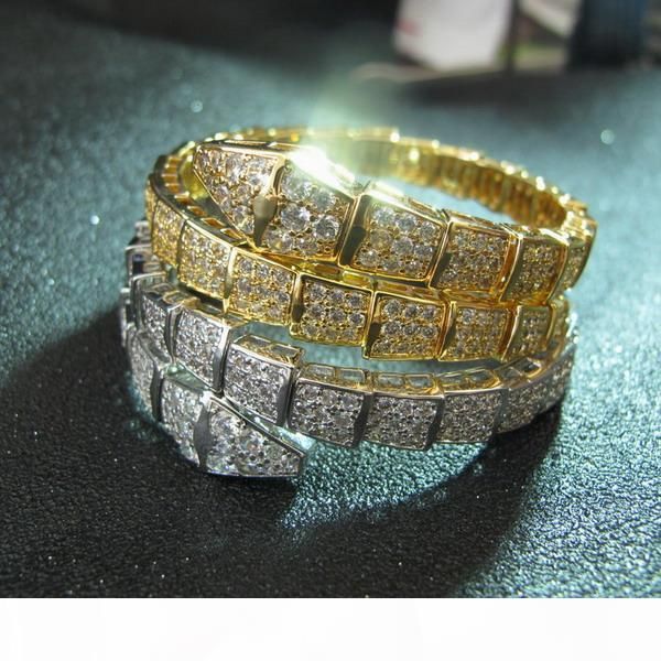 

lassic fashion elastic cz diamond cuff bracelet bangle designer 18k gold plated party jewelry for women, Black