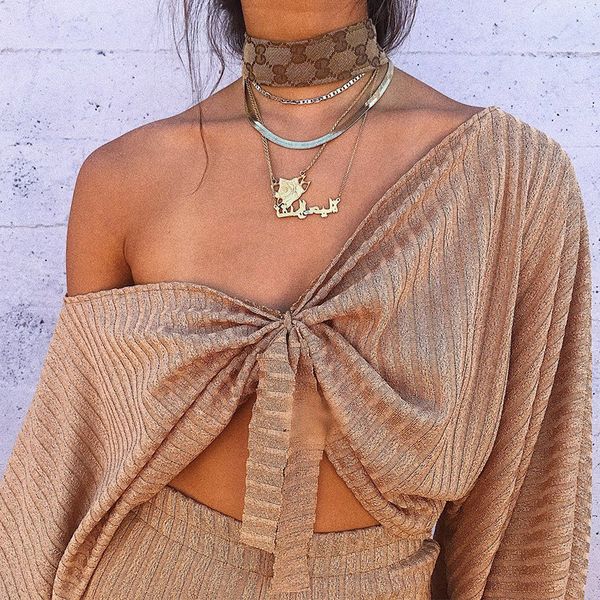 

сексуальная футболка с открытыми плечами женщины crop top v-образным вырезом с длинным рукавом рубашка женская верхняя одежда уличная одежда, White;black