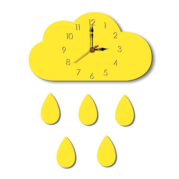 

nordic cloud raindrop shaped wall clock kids room decor baby gender neutral wall clock nursery baby gift