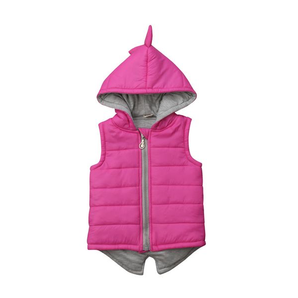 

baby girl динозавр shaped vest зима хлопок-проложенный жилет малышей рукавов на молнии с капюшоном outwear мода жилет, Blue