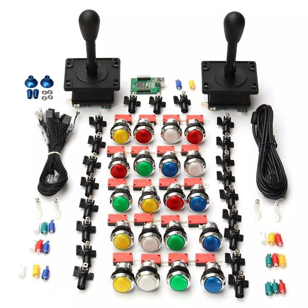 Arcade DIY Kit 2 Joystick Stile HAPP 20 Pulsanti LED