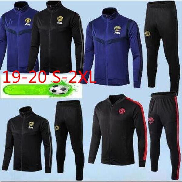 

2019 manchester tracksuit SET POGBA football JACKET kit Soccer Chandal LUKAKU UNITED 19/20 full ZIPPER sweater suit Size S-2XL