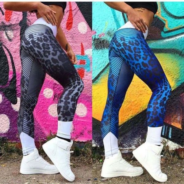 

women spot striped print elastic fitness pants trousers, Black;white