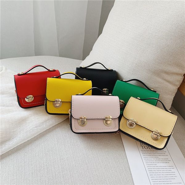 

2020 new korean children versitile fashion pu shoulder bag sequin hardware mortise lock girls western style accessories shoulder