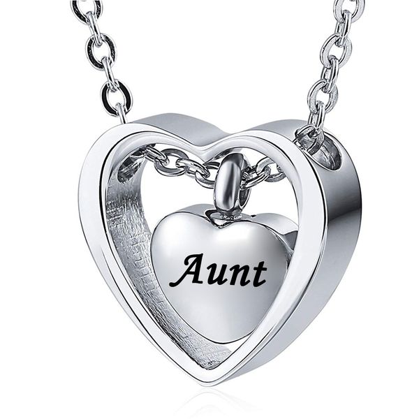 

double heart stainless steel silver personalized name funnel filling for family pets commemorative lettering custom