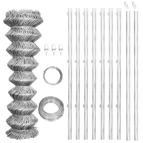 

recinzione a rete zincata 15 x 0,8 m con pali garden sets
