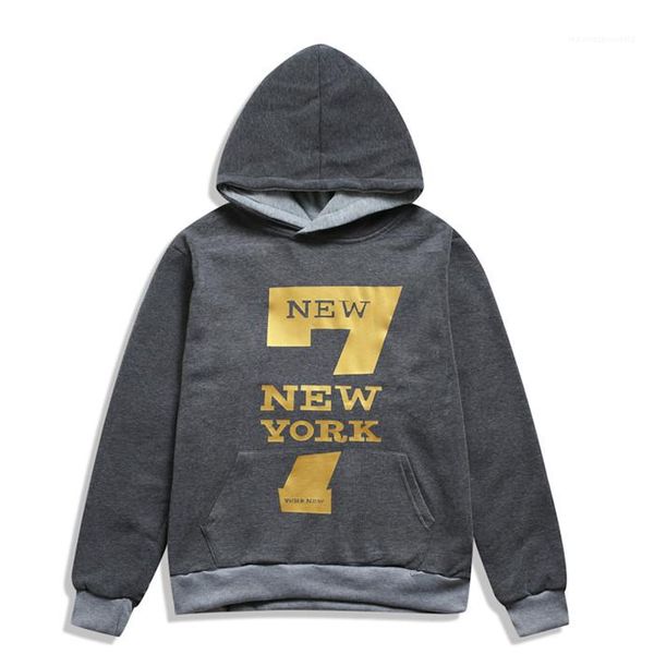 

new york letter print hoodies mens spring autumn hooded neck pillover sweatshirts males fashion casual clothes teenagers, Black