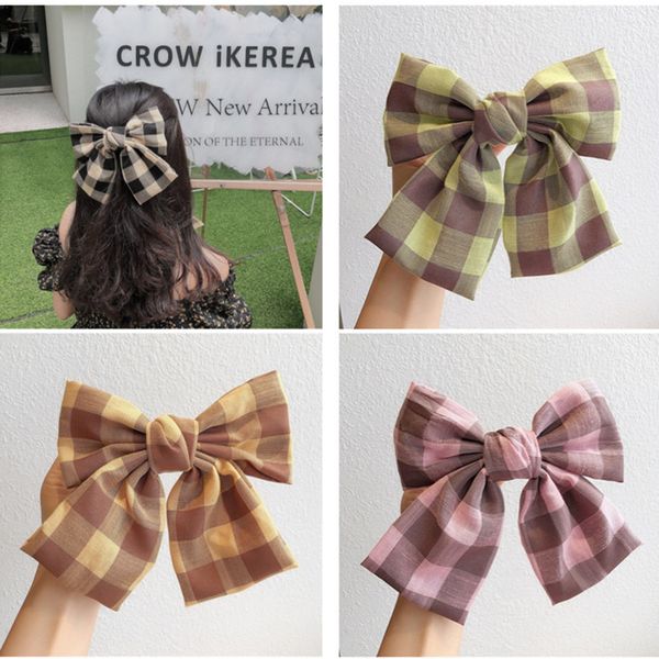 

10pcs / серия плед печати hairgrip лук весна клип девушки зажим для волос sweet girl hairgrips holiday gift девушки headwear аксессуары для, Slivery;white