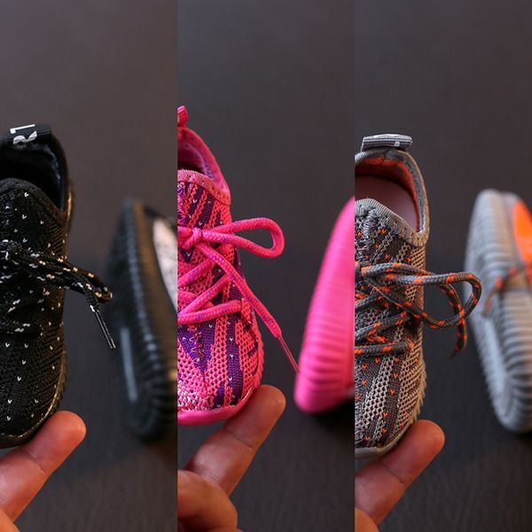 

male and female baby sneakers baby baby's breathable mesh children's soft sole toddler shoes children's flying woven sports s, Black