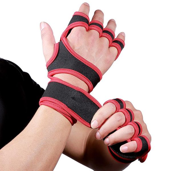

1pair weight lifting training gloves women men fitness sports body building gymnastics grips gym hand palm protector gloves