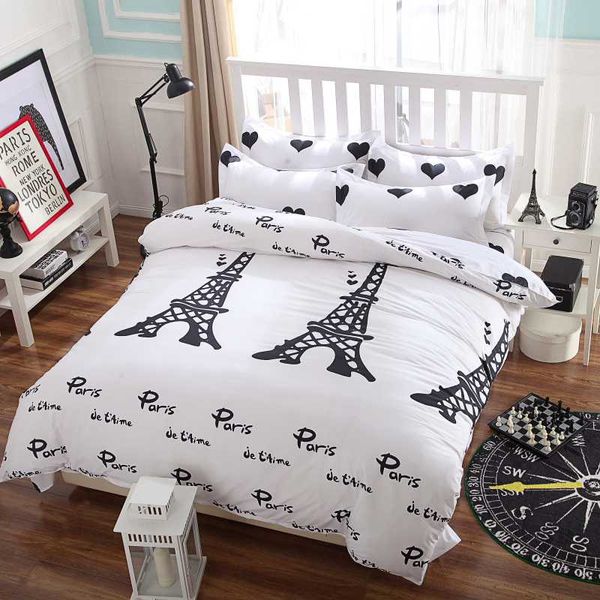 

2016 new bedding set,i love paris style,comforter cover set,quilt cover/ bed sheet/pillowcase,duvet cover set,no quilt