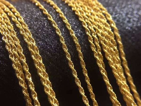 

rinyin fine jewelry genuine 18k yellow gold necklace twisted singapore chain stamped au750 16" 18" inches, Silver