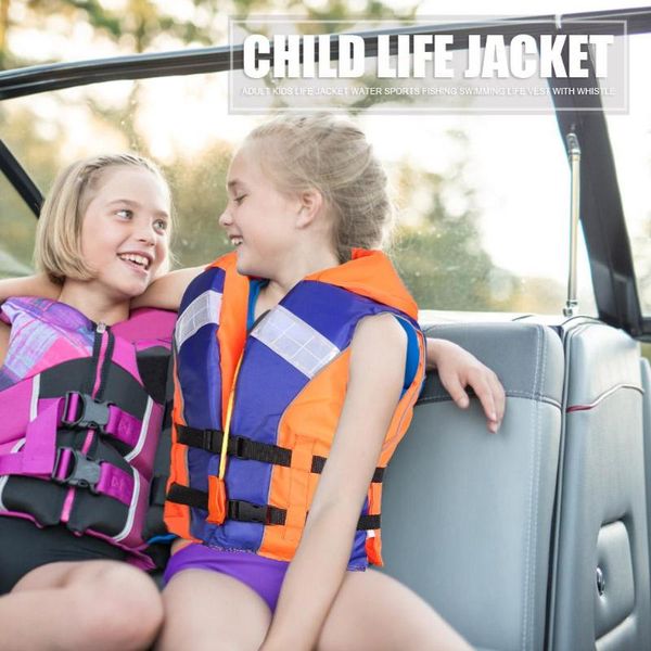 

wear-resistant life vest reflective strip life jacket vest 210d polyester with whistle for fishing drifting swimming