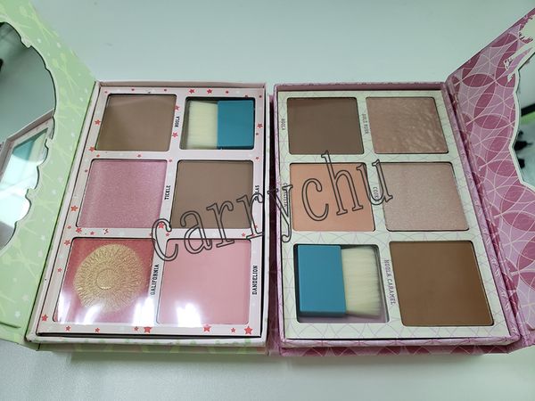 

Famou cheekleader pink quad blu h bronze highlighter palette bronze quad 5 color cheek pre ed powder with bru h eye hadow palatte