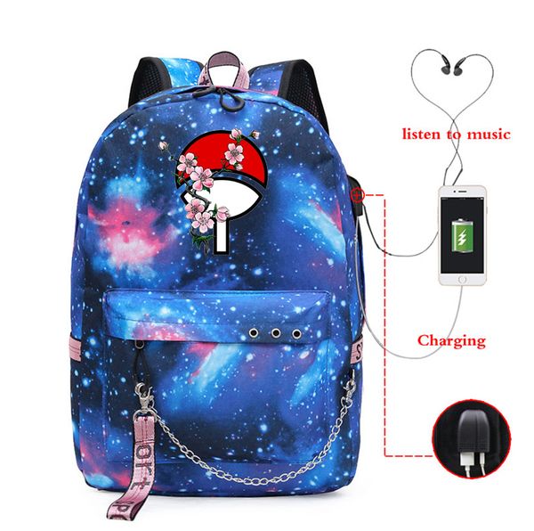 

naruto backpack women shoulder bag for teenage girls kids multi-function usb charging bagpack female ladies school backpacks