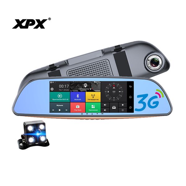 

dash cam dvr car dvr mirror 3g 7" ips screen full hd 1080p rear view camera dashcam car camera 3 in 1 android5.0