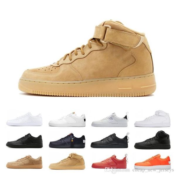 

one 1 dunk utility men flyline shoes skateboarding black white orange wheat women high low cut trainers platform sneaker