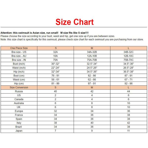 One Piece Size Chart Uk