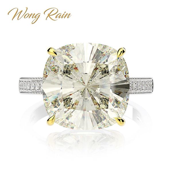

wong rain 100% 925 sterling silver created moissanite sapphire citrine gemstone wedding engagement ring fine jewelry wholesale, Golden;silver